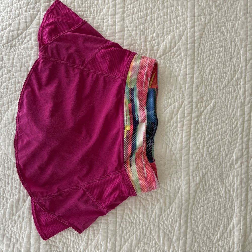 Athleta Girl Pink Skirt with Multicolor Waistband